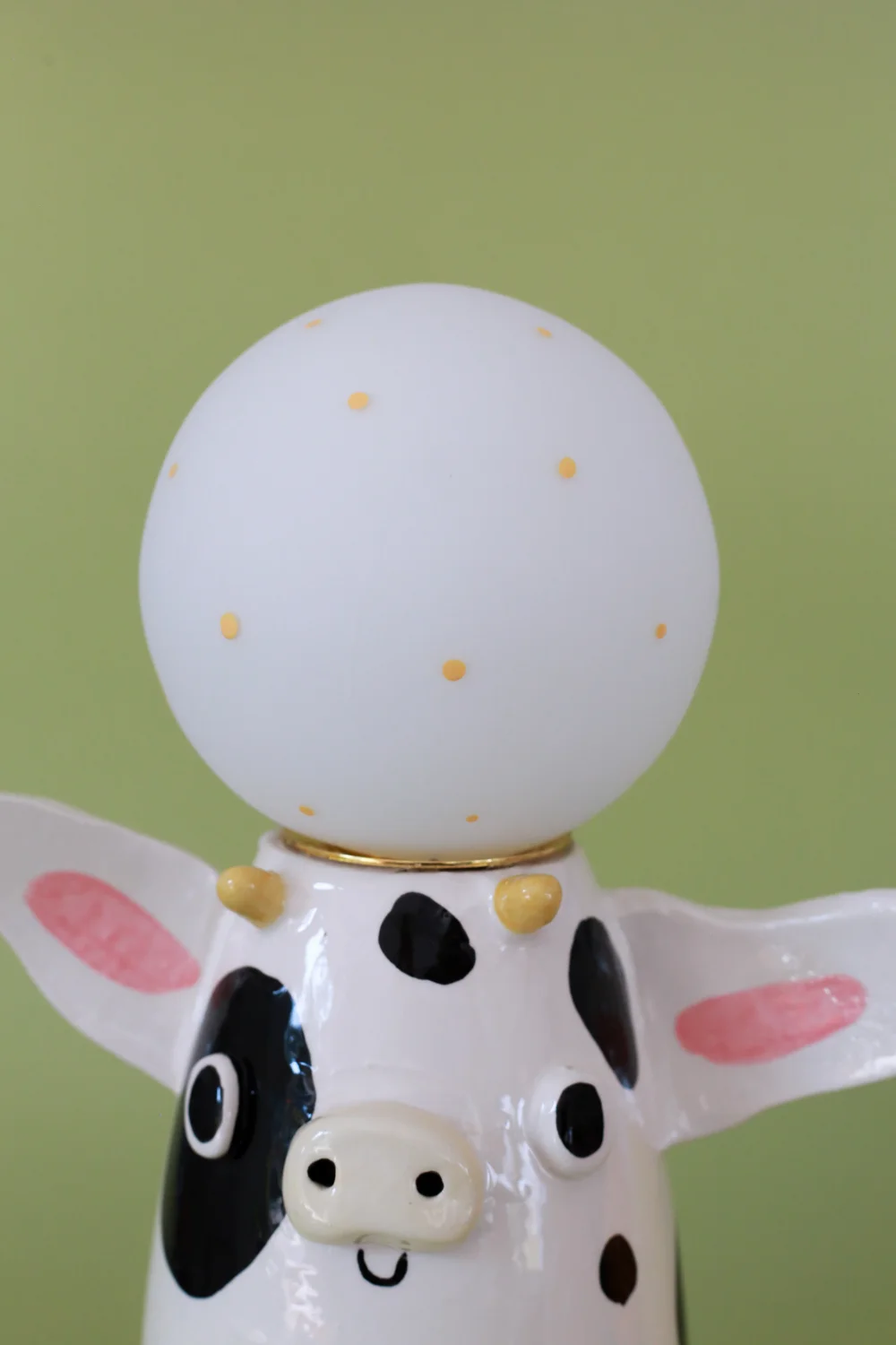 klosz w  beżowe kropki