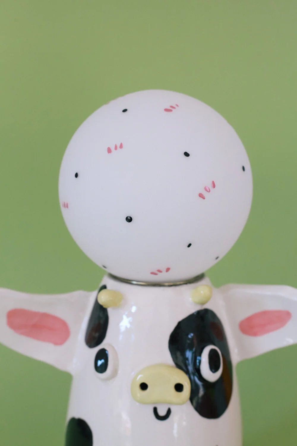 klosz w  czarne kropki i różowe kreski