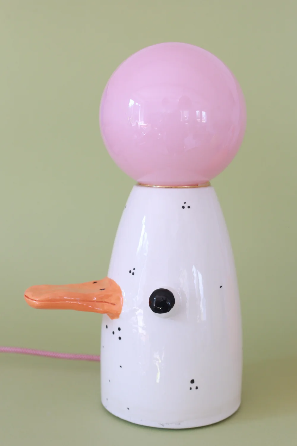 lampa gęś z czerwono białym kablem