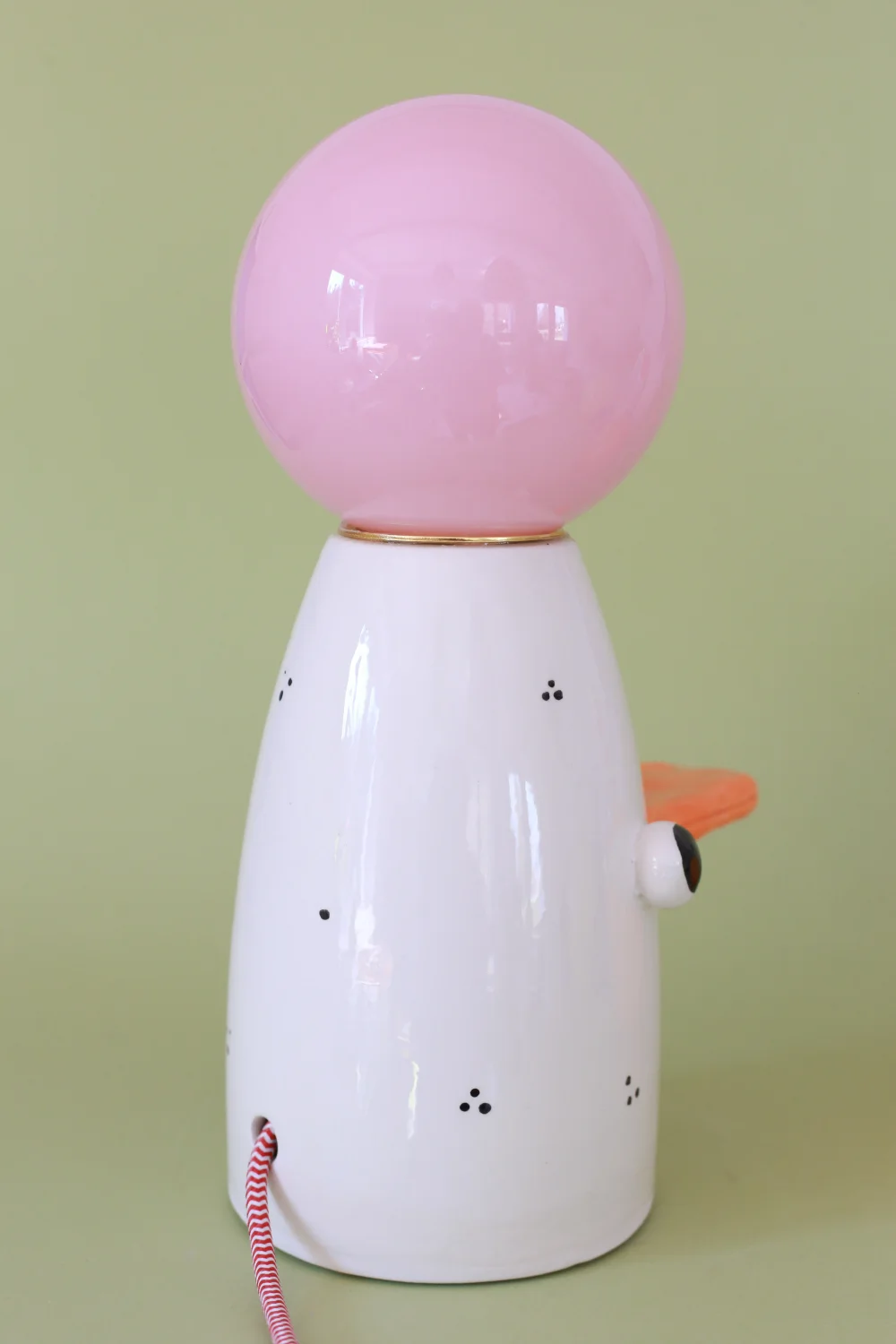 lampa gęś z czerwono białym kablem