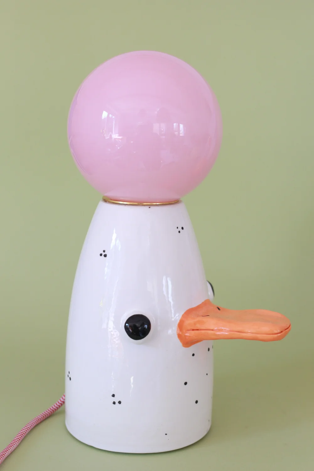 lampa gęś z czerwono białym kablem